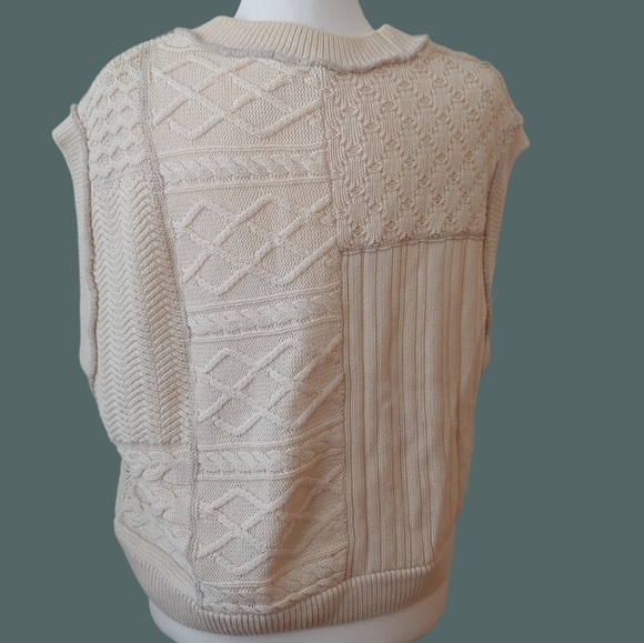 Free People Take The Plunge Knitted Cable Vest in Cream Women's XS - Picture 11 of 17